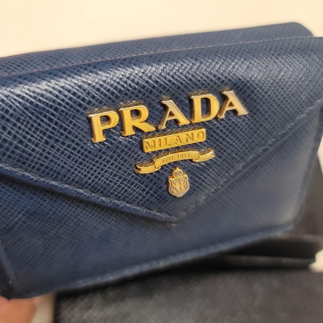 Y*✨様 PRADA 三つ折り財布 ネイビー