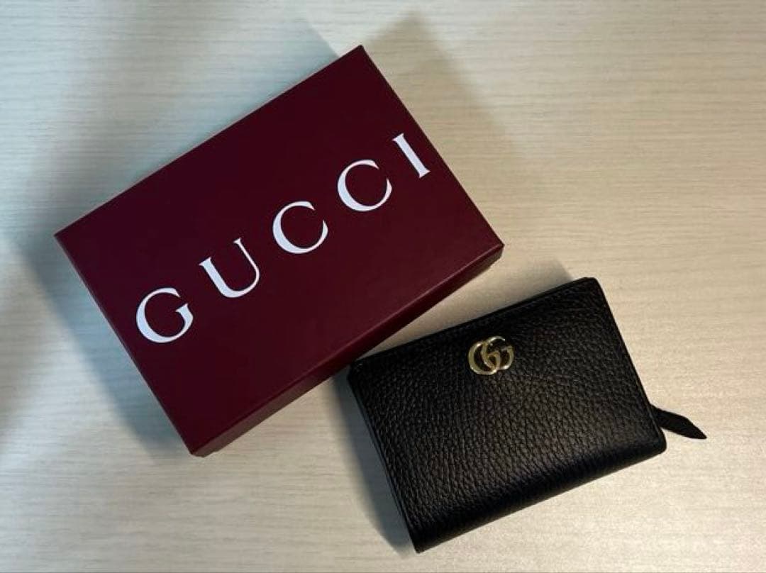 GUCCI ダブルGウォレット ブラックレザー