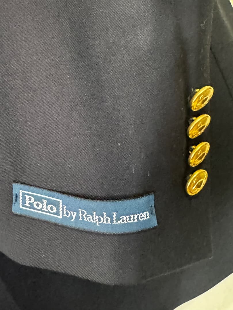 ポロラルフローレン Poloウールツイルブレザー 金ボタンスポーツコート 40S