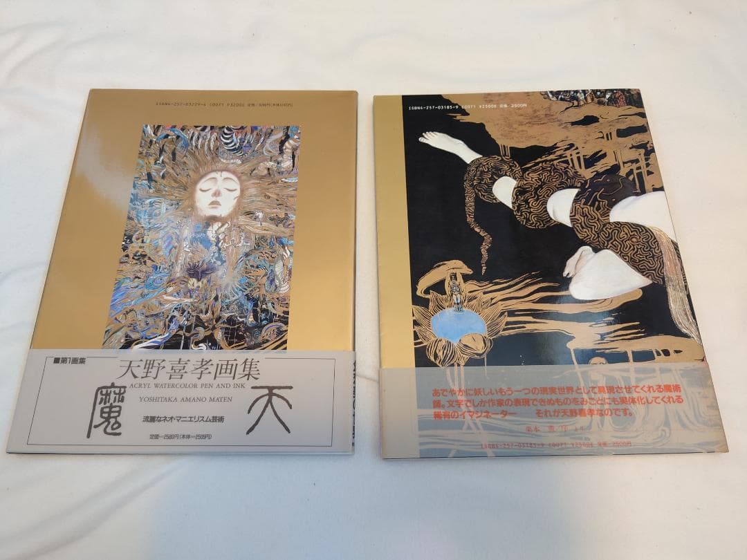 天野 喜孝 飛天 魔天 画集 2冊セット　帯あり　初版