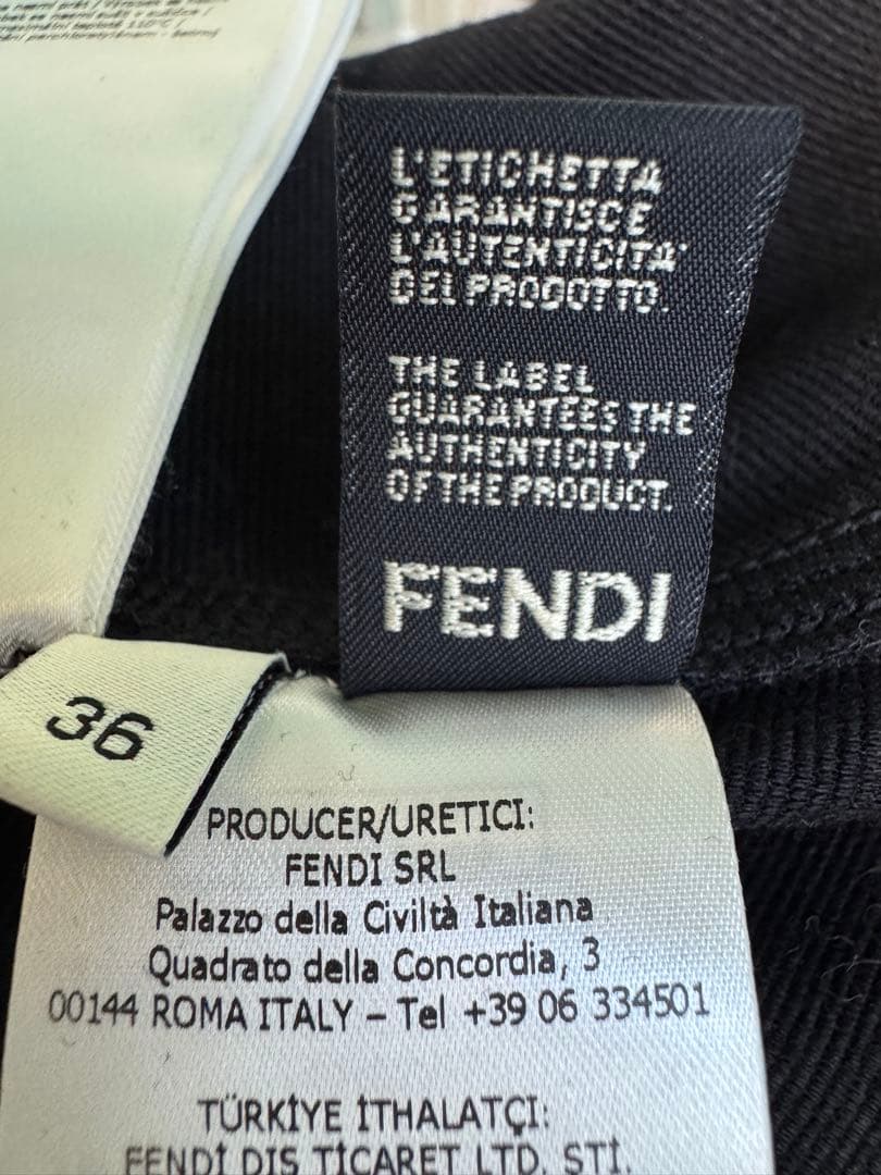 FENDI ブラック フェンディ　XS　36　タイトワンピース 七分袖