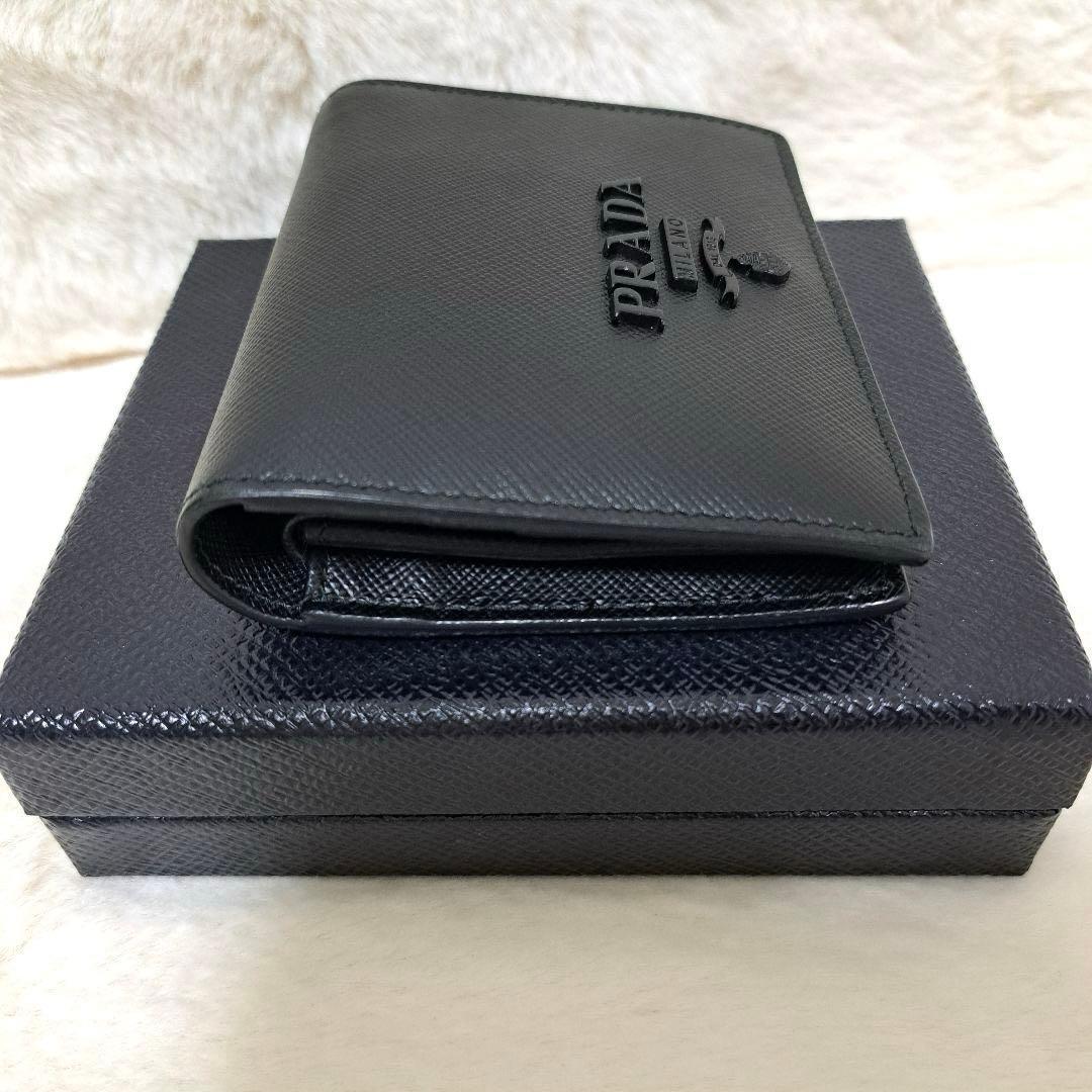 ✨新品同様　付属品完備✨プラダ　二つ折り　サフィアーノ　ブラック　1MV204