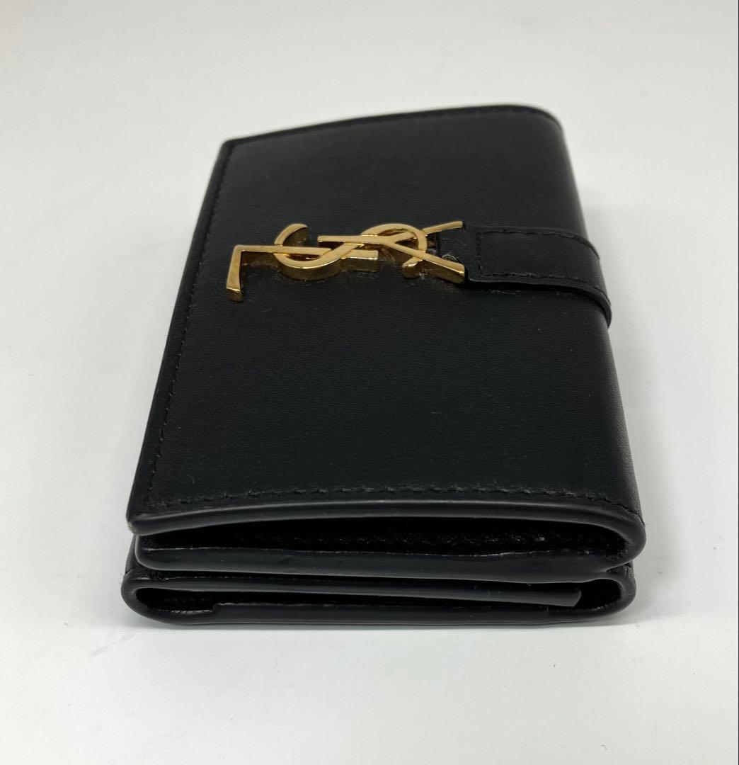 ⭐️ 極美品 YSL サンローラン ロゴ ミニウォレット 折り財布 ブラック