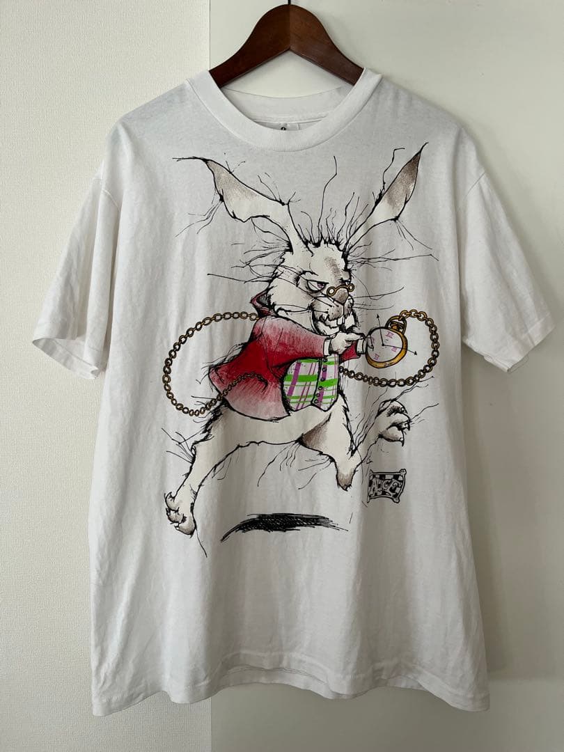 ディズニー ヴィンテージ 不思議の国のアリス Tシャツ Lサイズ うさぎ 90s