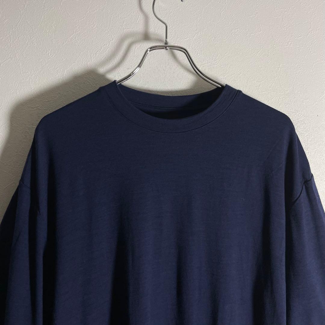 【2023年製】DAN ウール100% オーバーサイズ Tシャツ M ネイビー