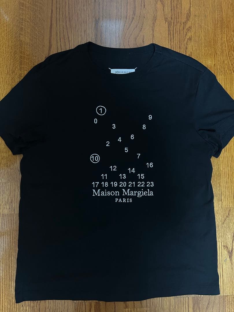 【タグあり】Maison Margiela ナンバーロゴ プリントTシャツ黒