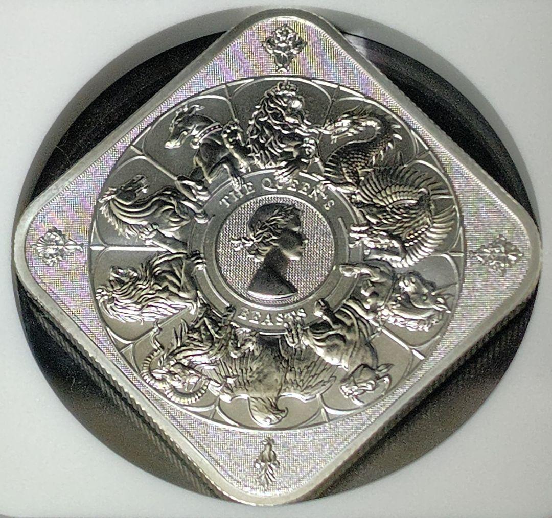 最高鑑定 2025年 イギリス 銀貨 NGC MS70 クイーンズビースト 純銀