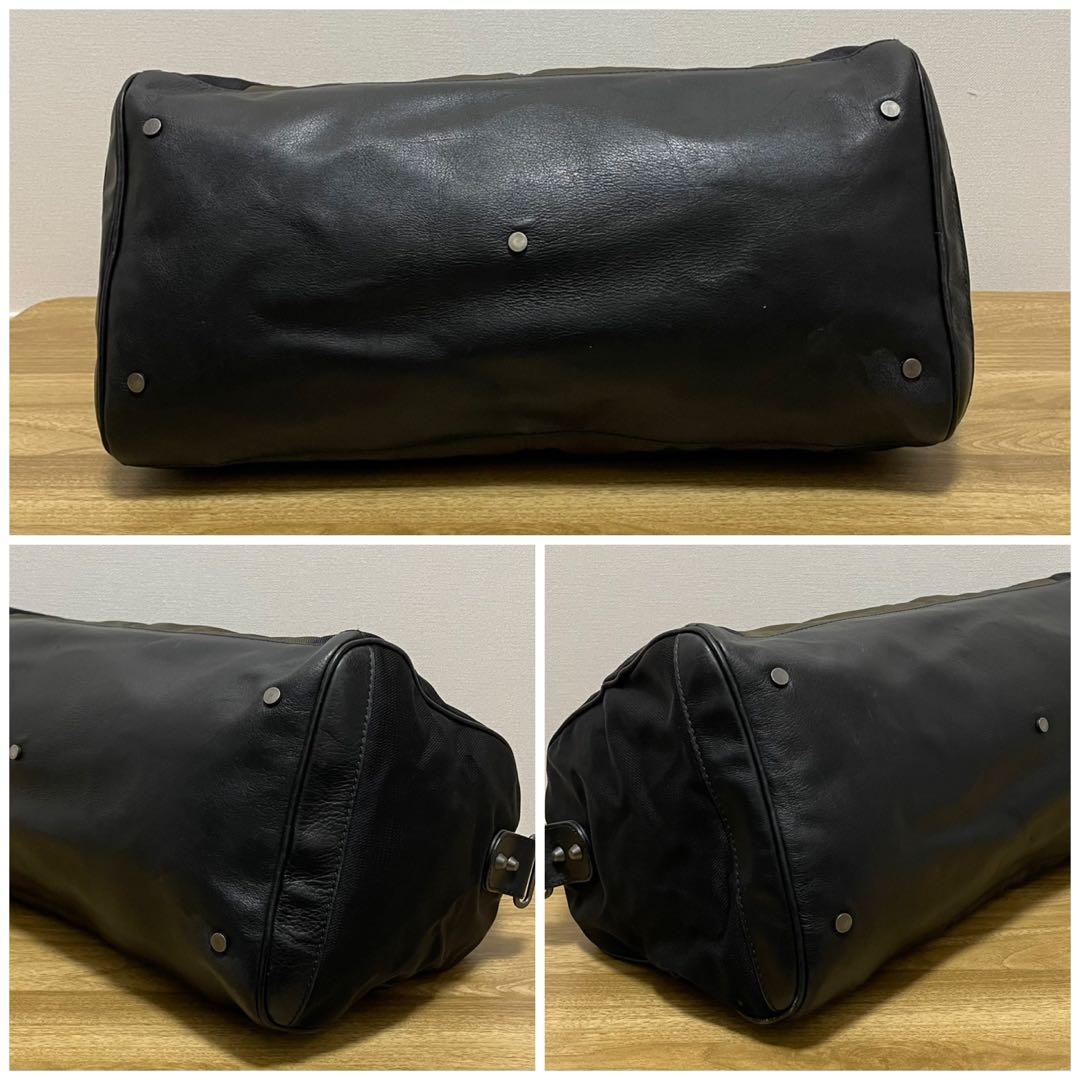 《美品》BALENCIAGA（バレンシアガ） ボストンバッグ ネイビー×カーキ
