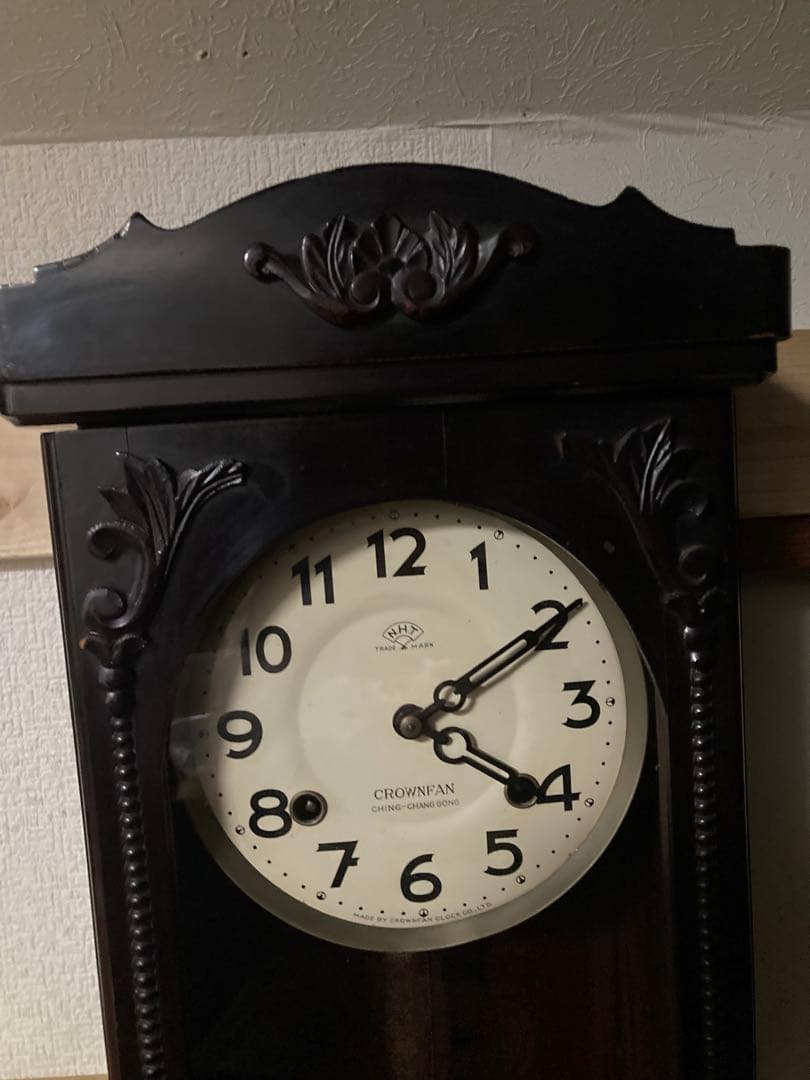 名古屋堀田時計CROWNFAN chingchanggongアンティーク柱時計