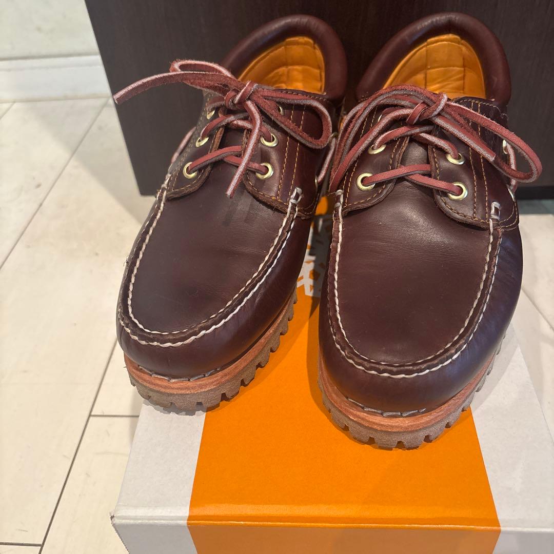 未使用級】Timberland 3 Eye デッキシューズ ブーツクリーナー付き