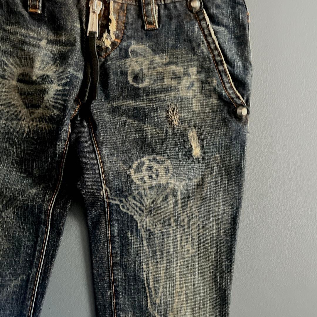 ディースクエアード2 tattoo ダメージ　デニムパンツ　ギミック　グランジ