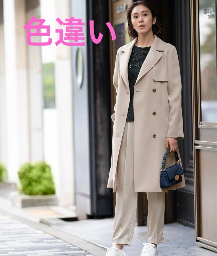 【美品】自由区　トロトレンチコート　サイズ40 ネイビー　定価64,900円
