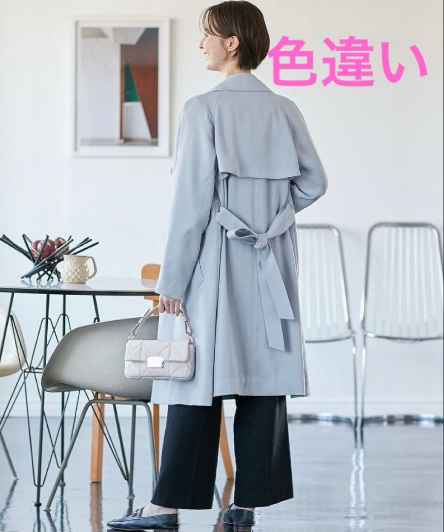 【美品】自由区　トロトレンチコート　サイズ40 ネイビー　定価64,900円