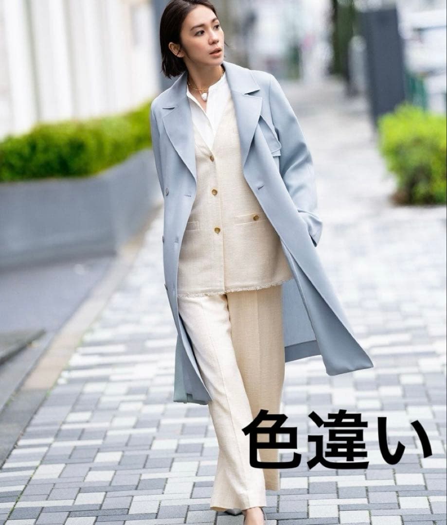 【美品】自由区　トロトレンチコート　サイズ40 ネイビー　定価64,900円