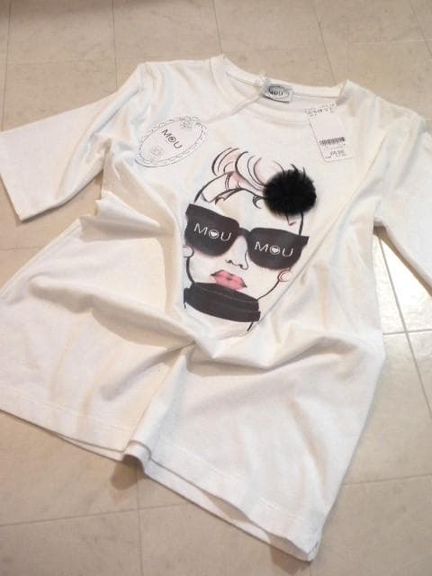 きらり◆『MOU』レディ柄！柔らかソフトなコットンジャージＴシャツ！M