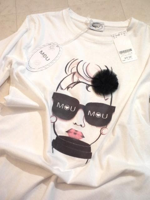 きらり◆『MOU』レディ柄！柔らかソフトなコットンジャージＴシャツ！M