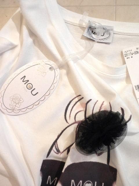 きらり◆『MOU』レディ柄！柔らかソフトなコットンジャージＴシャツ！M