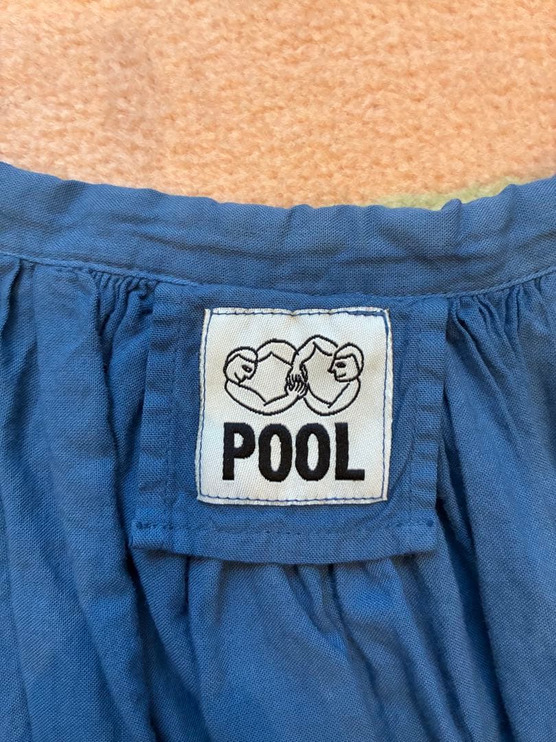 皆川明監修【IDEE POOL いろいろの服】 ギャザー巻スカート ブルー