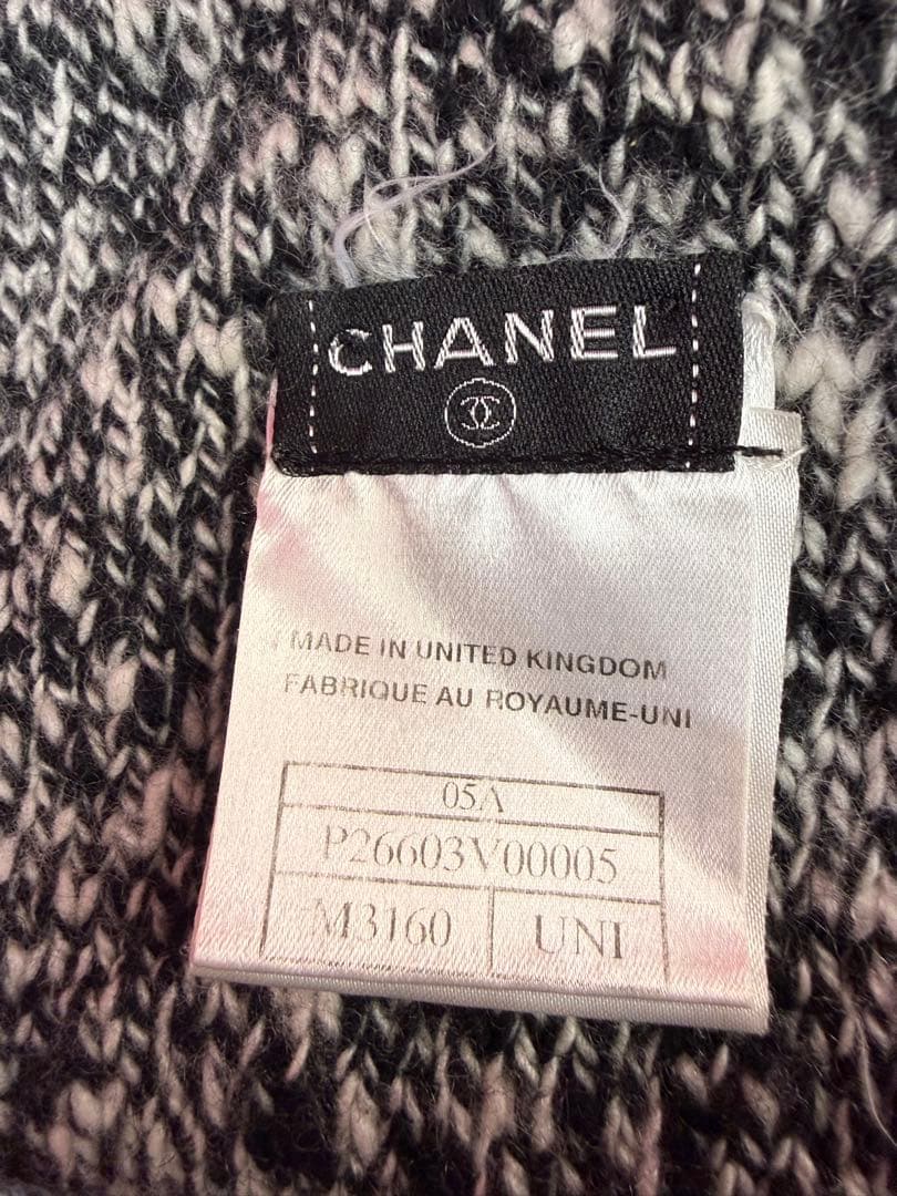 CHANEL シャネル　2005AW ダブルカメリアココマーク　カシミアマフラー