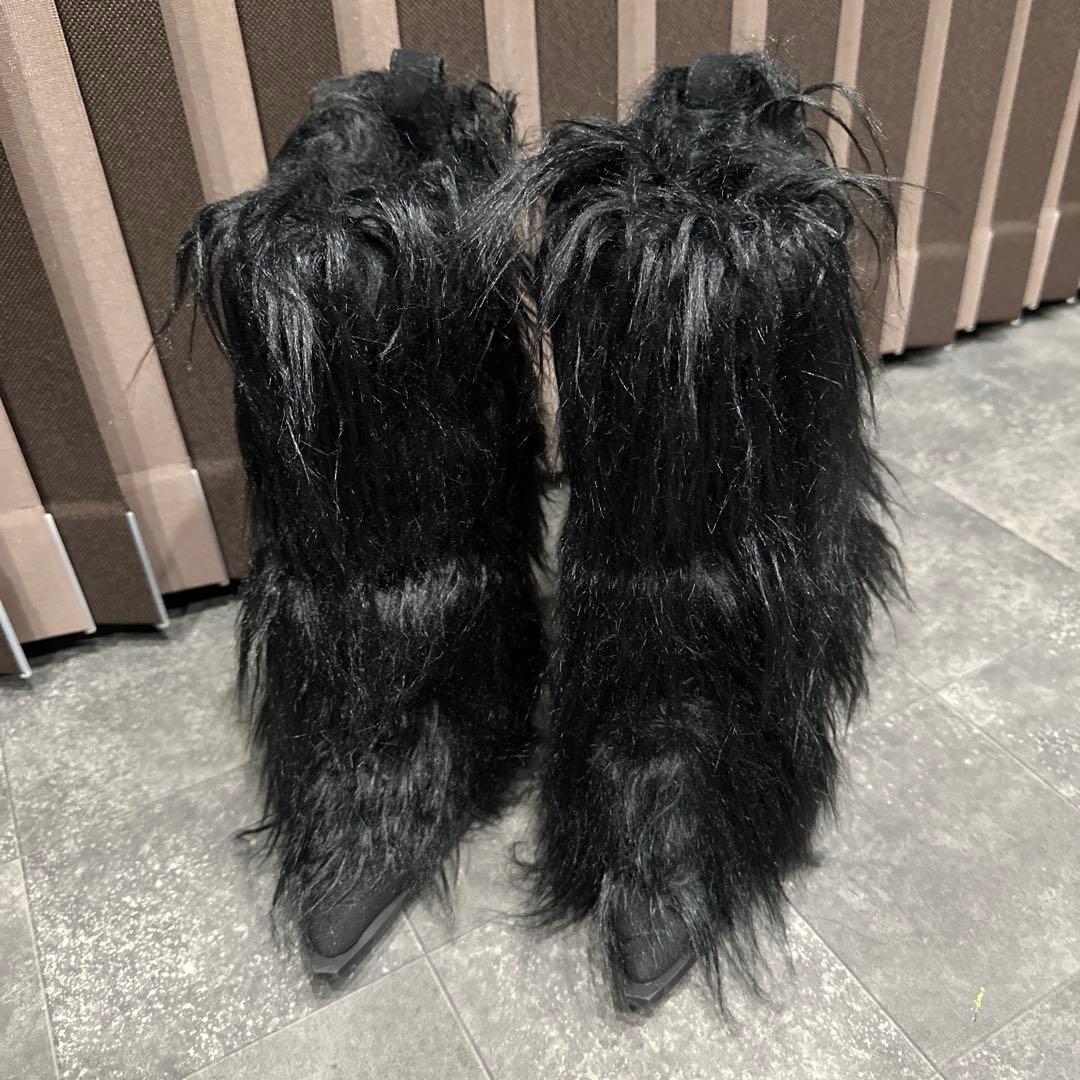 靴 THEREDTHREAD S pointed feathery boots 37