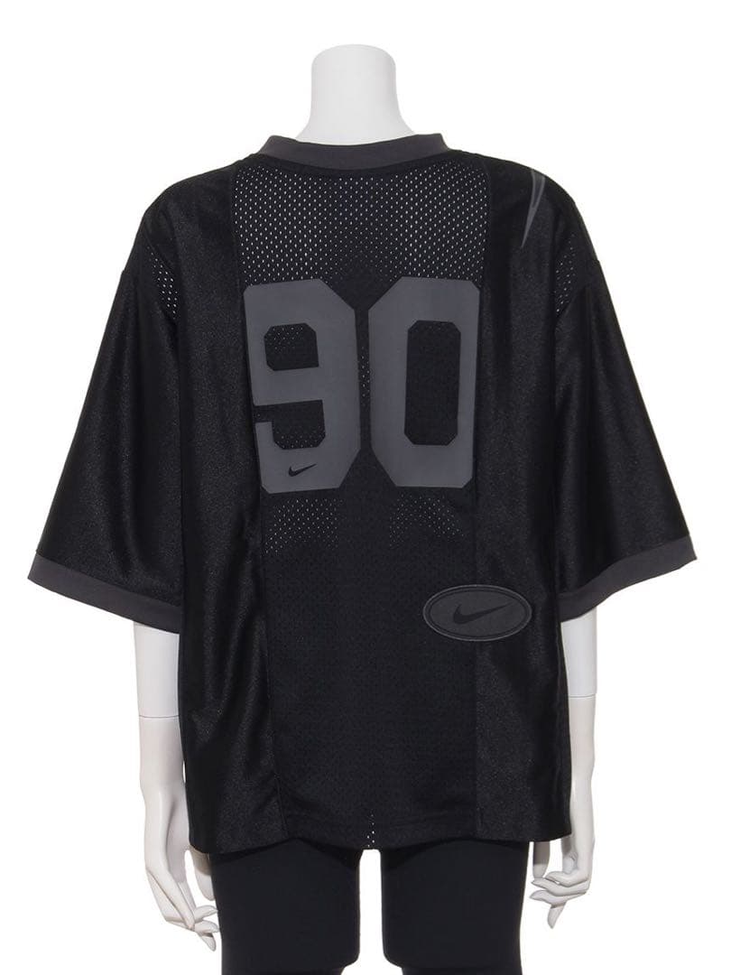 NIKE ブラック Vネック メッシュウェア ストリートスポーツウェアTシャツ