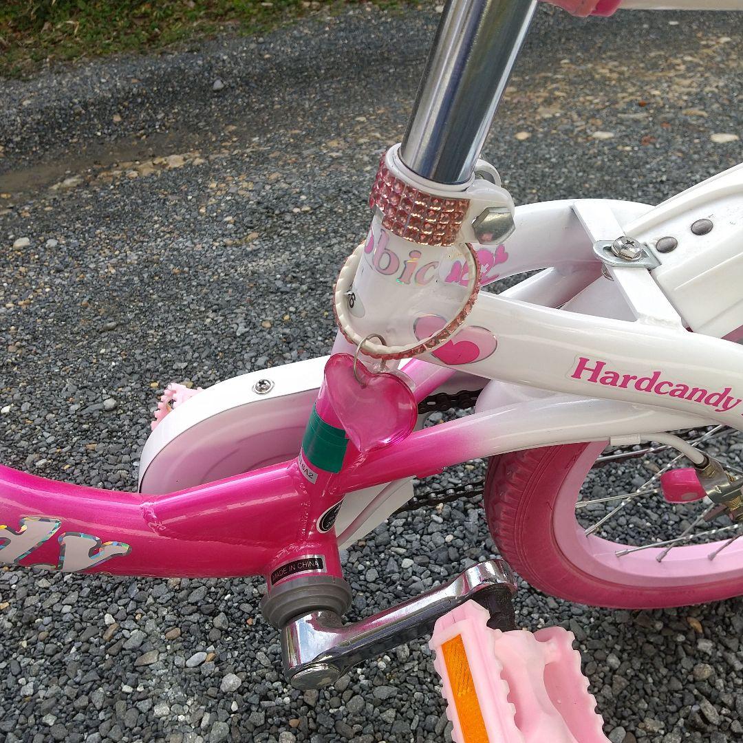 引取限定 幼児用自転車 16インチ ハートモチーフ ピンク 補助輪付き