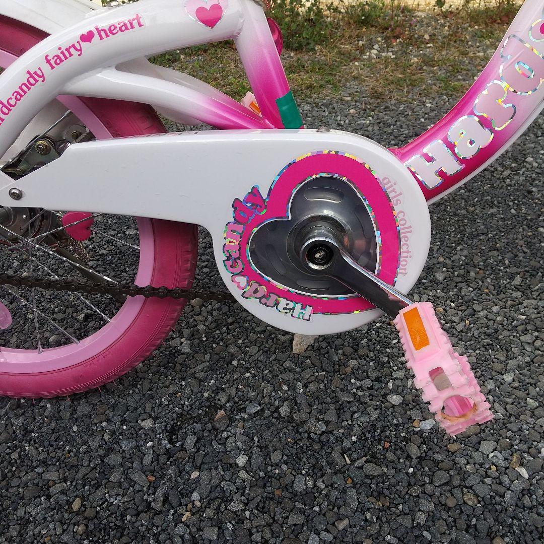引取限定 幼児用自転車 16インチ ハートモチーフ ピンク 補助輪付き