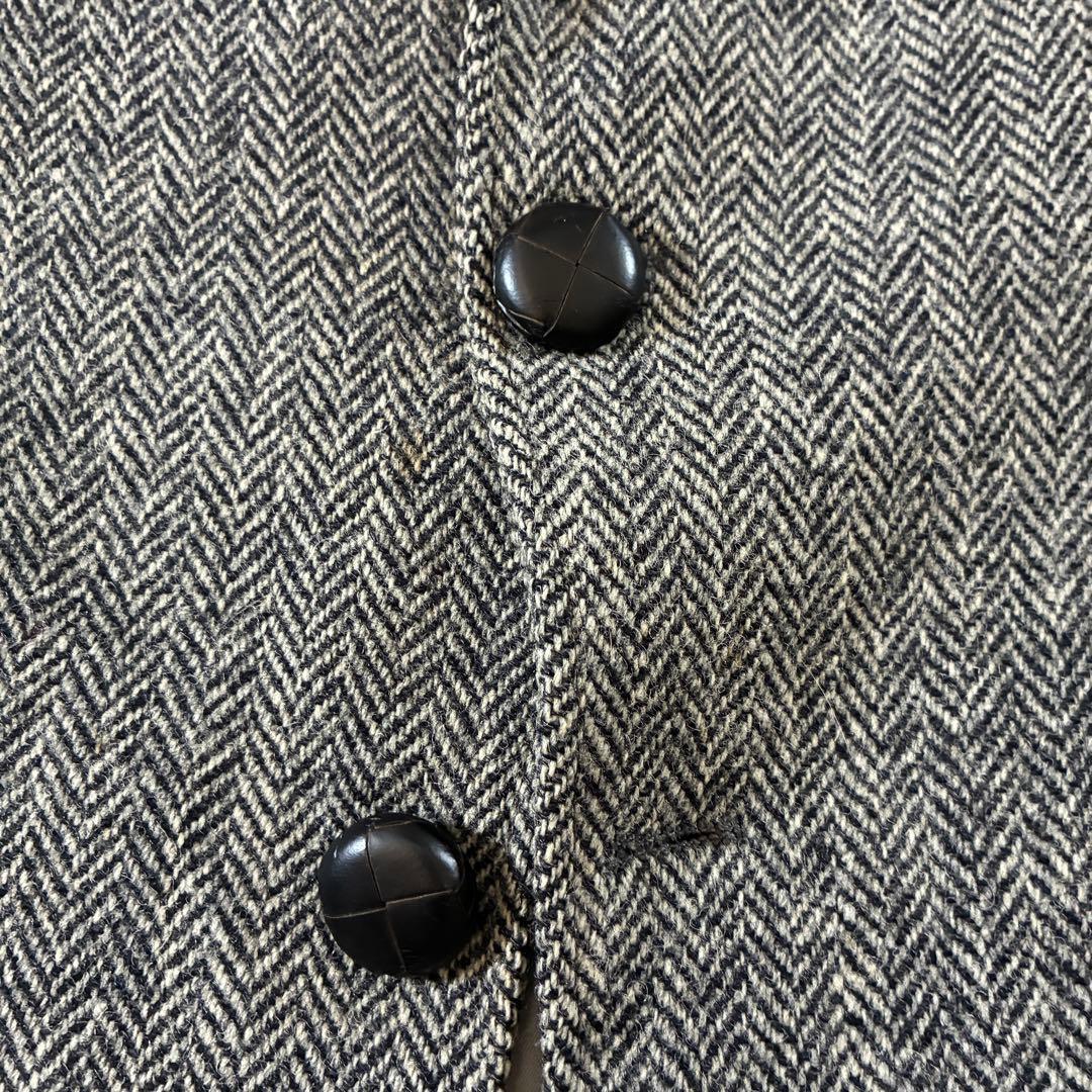 80s Harris Tweedハリスツイード ウールテーラードジャケットグレー