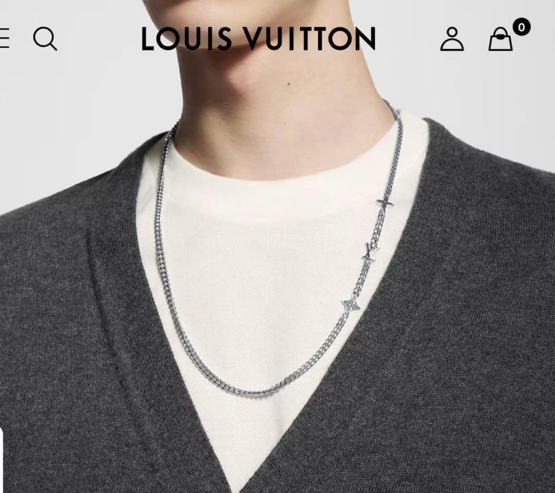極美品 LOUIS VUITTON ルイヴィトン ネックレス モノグラム ロウ