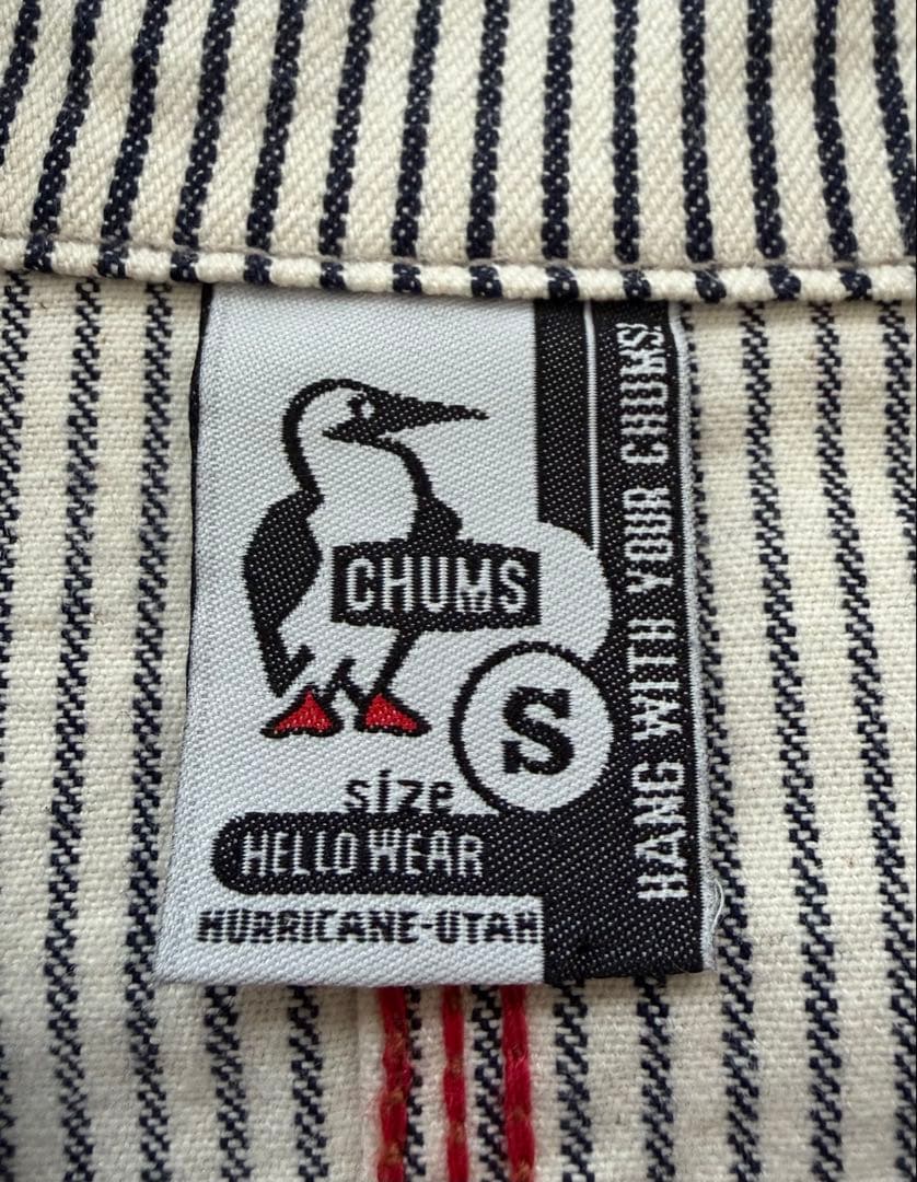 【美品】CHUMS ヒッコリーストライプ カバーオール Sサイズ チャムス