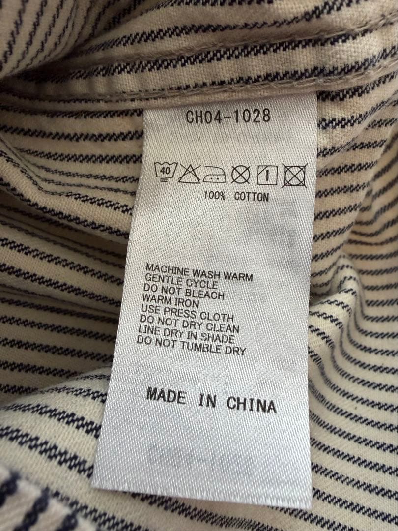【美品】CHUMS ヒッコリーストライプ カバーオール Sサイズ チャムス