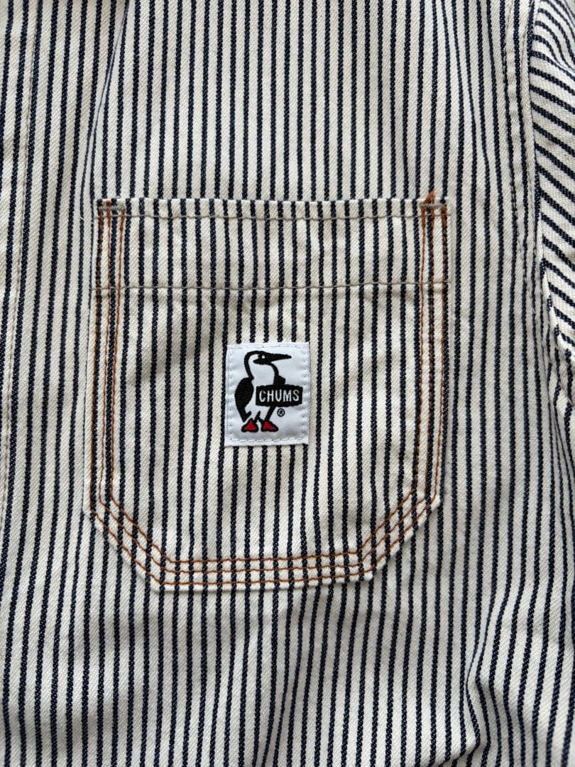 【美品】CHUMS ヒッコリーストライプ カバーオール Sサイズ チャムス
