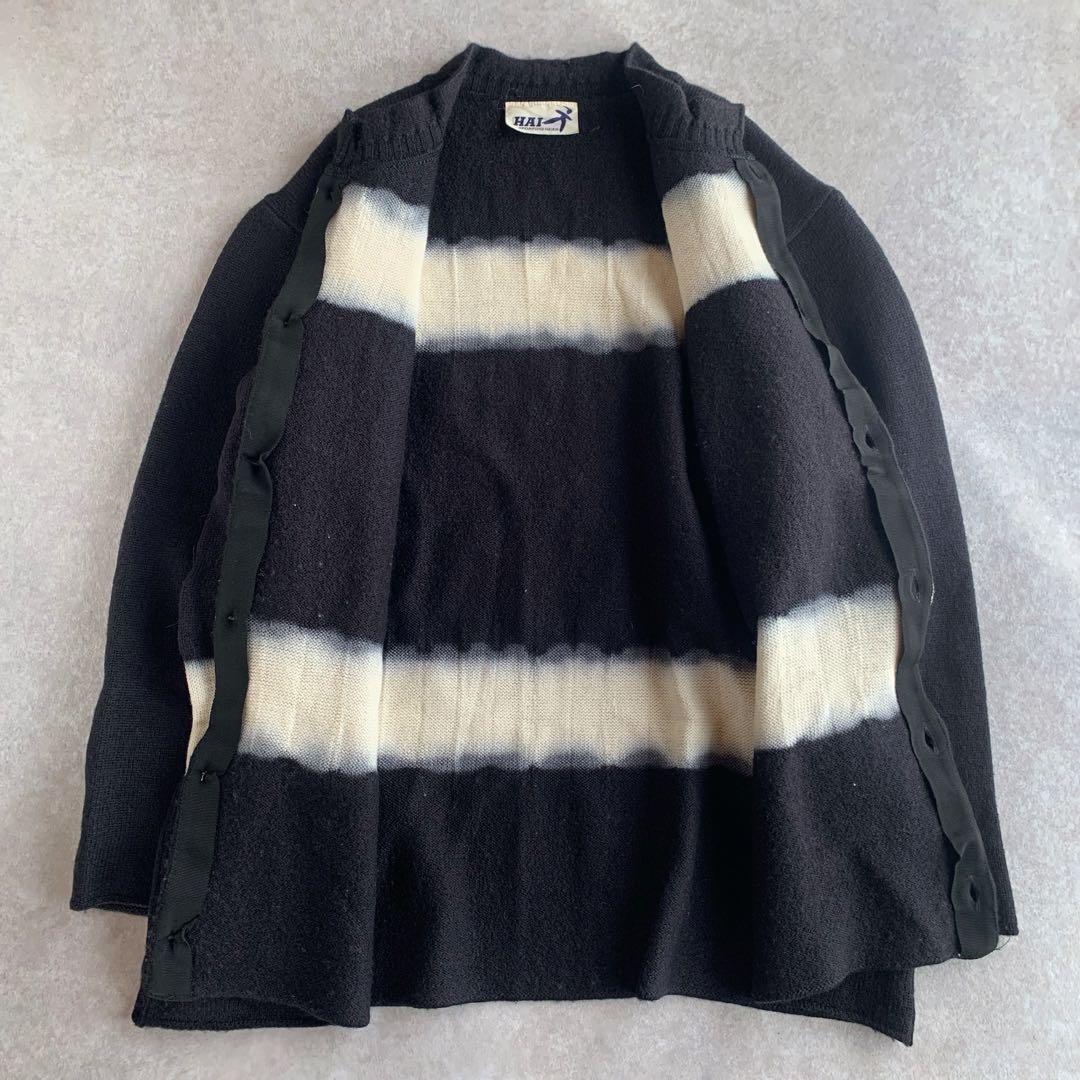 HAI SPORTING GEAR グラデーション カーディガン ウール 黒