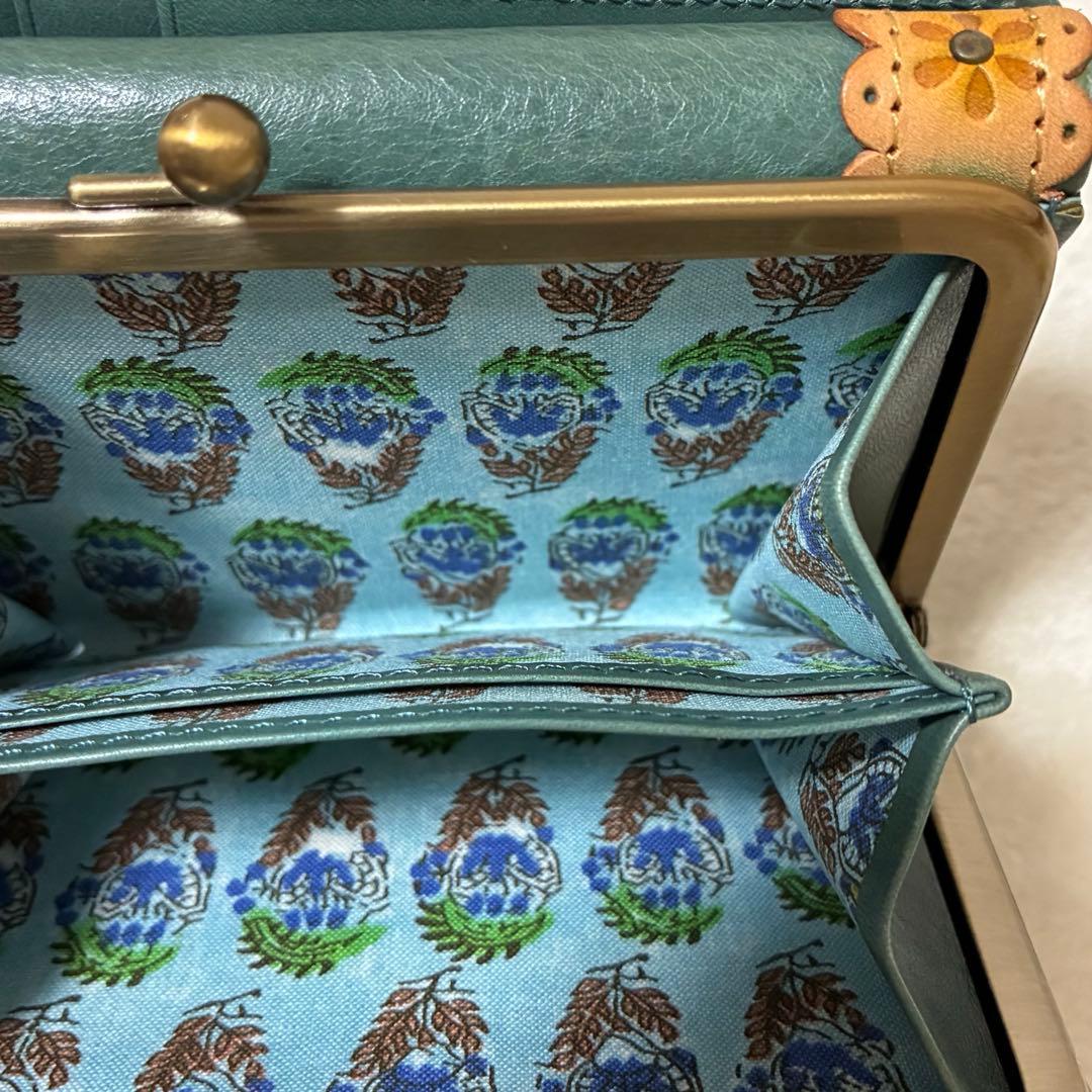 【最終価格】定価13650円ANNA SUI がま口 二つ折り財布 牛革レザー