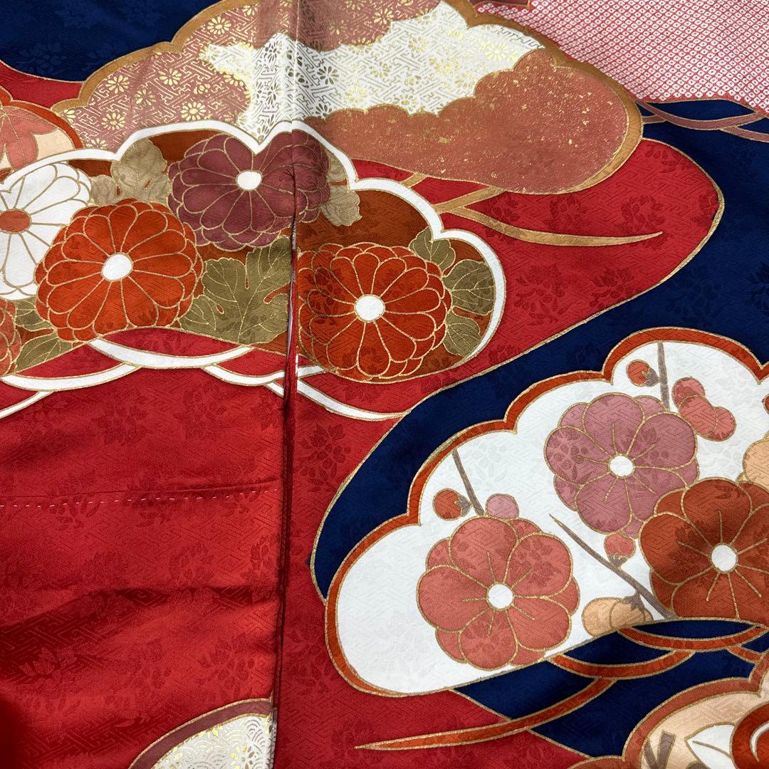 お取り置き 藤井寛 紺赤 松 橘 菊 振袖