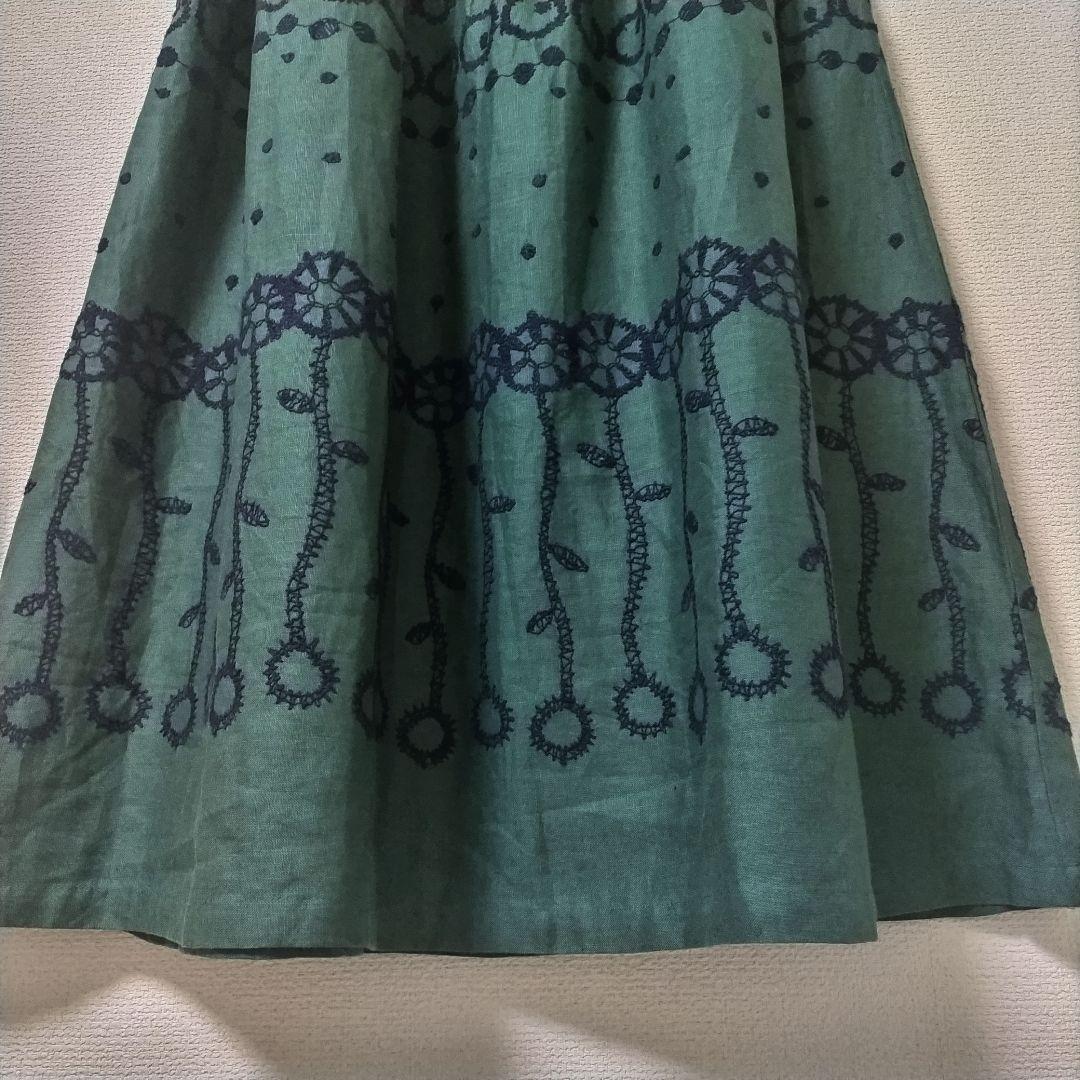【未使用品】CRESCENT DUO　ロングスカート　リネン　麻　刺繍