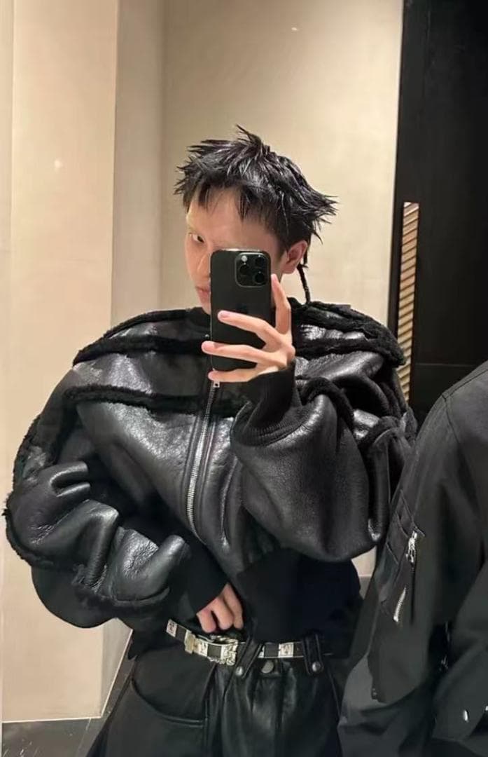 Rick Owens 23FW MA-1 レザー・ファー付きフライトジャケット