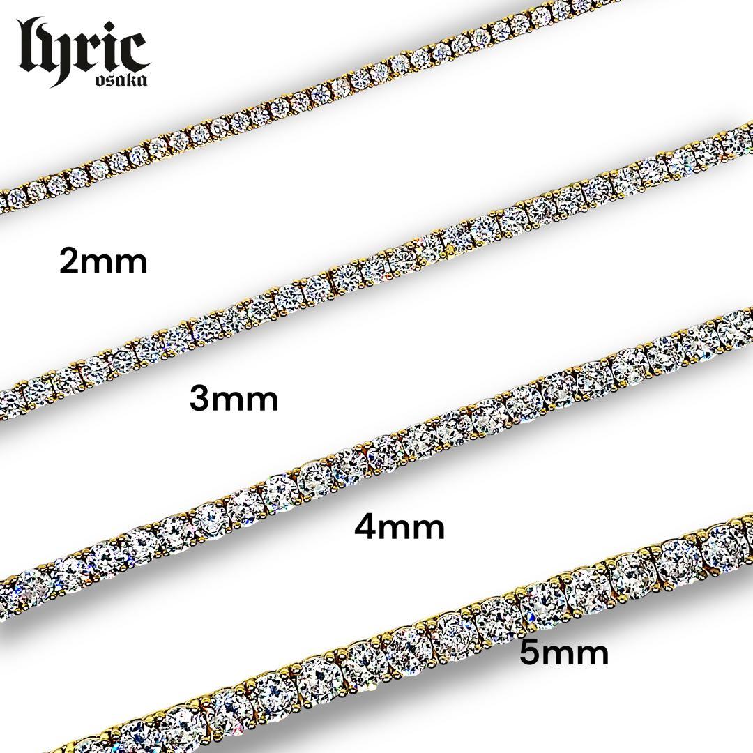3mm 50cm テニスネックレス テニスチェーン 高品質 コスパ最強 GOLD