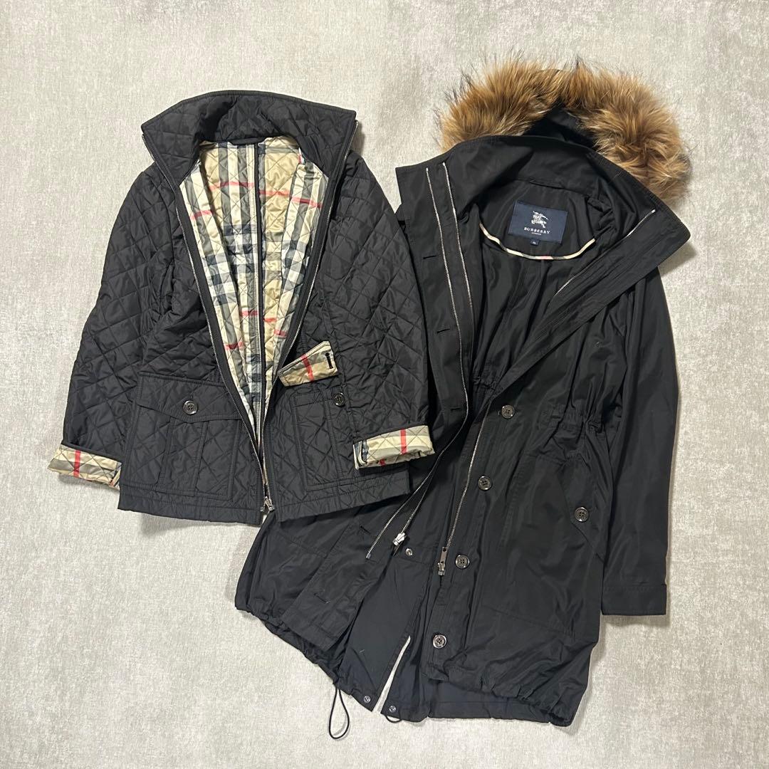 BURBERRY LONDON⭐︎ 6wayモッズコート　リアルファー　黒　36