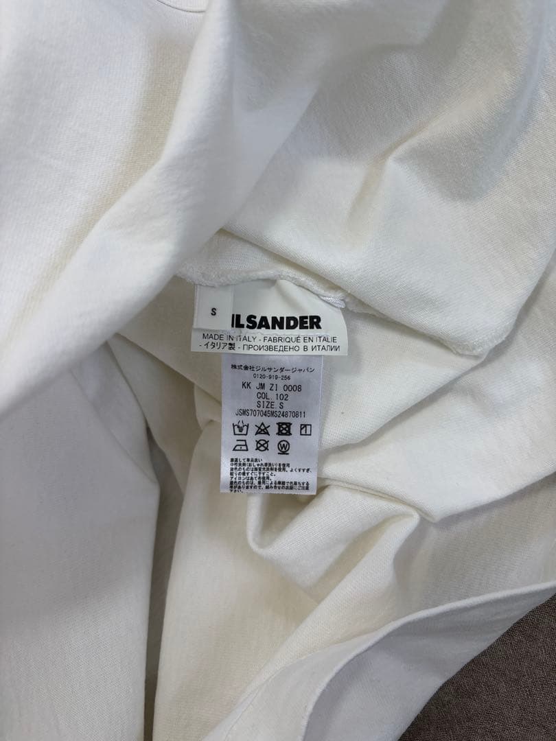 【JIL SANDER】ロゴプリント オーバーサイズTシャツ S ホワイト