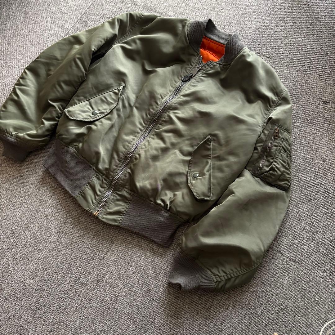 80s ALPHA MA-1 USA製　フライトジャケット size-L
