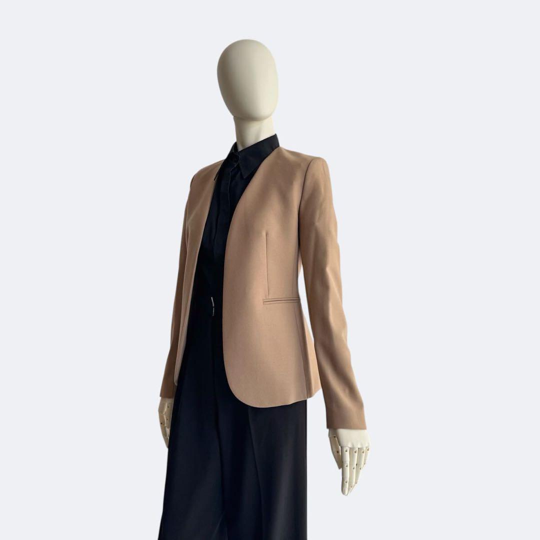 【タグ付き】定価5万セオリー ノーカラージャケット 00 ベージュ