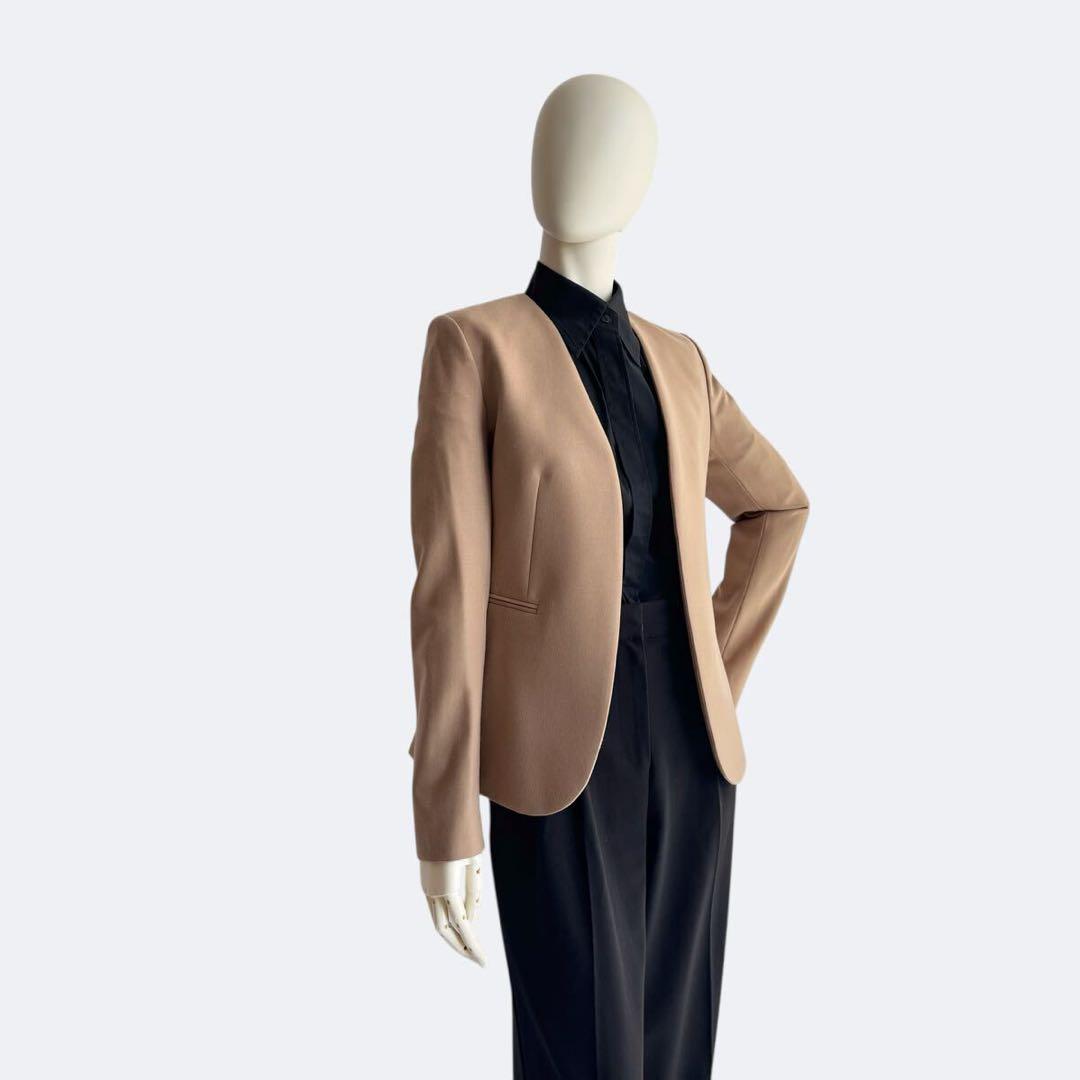 【タグ付き】定価5万セオリー ノーカラージャケット 00 ベージュ
