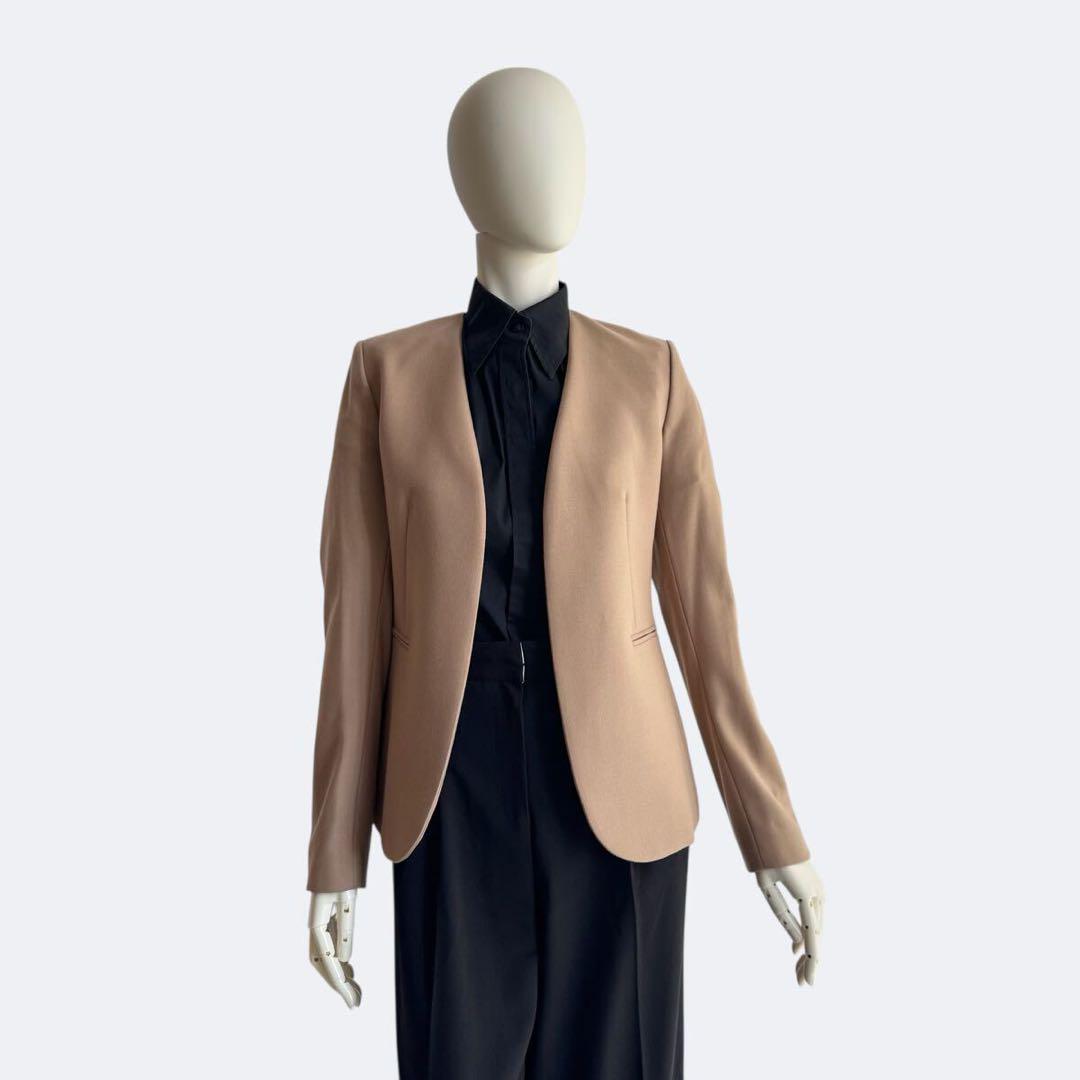 【タグ付き】定価5万セオリー ノーカラージャケット 00 ベージュ