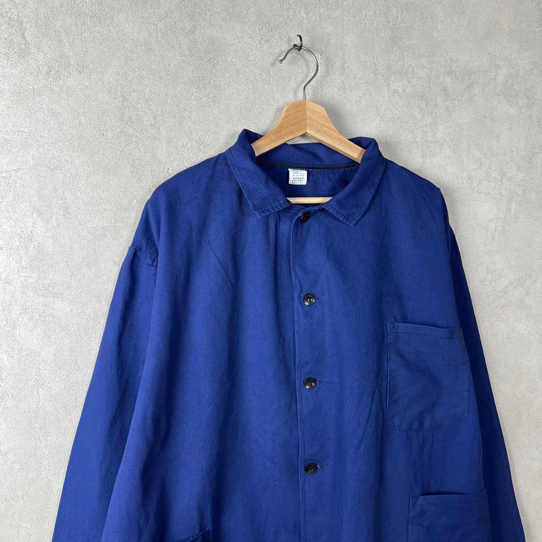 ユーロワーク カバーオール ワークジャケット チェコ 54 紺色 vintage