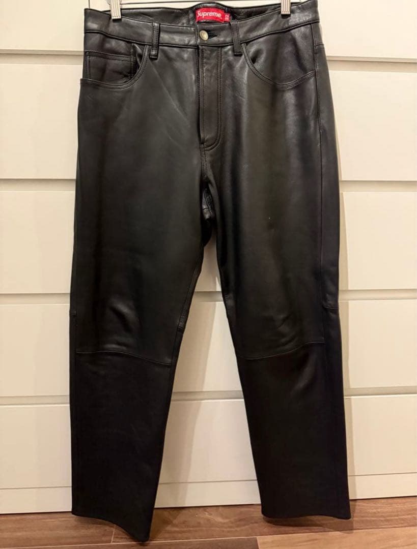 Supreme Leather 5-Pocket Jean レザーパンツ 32