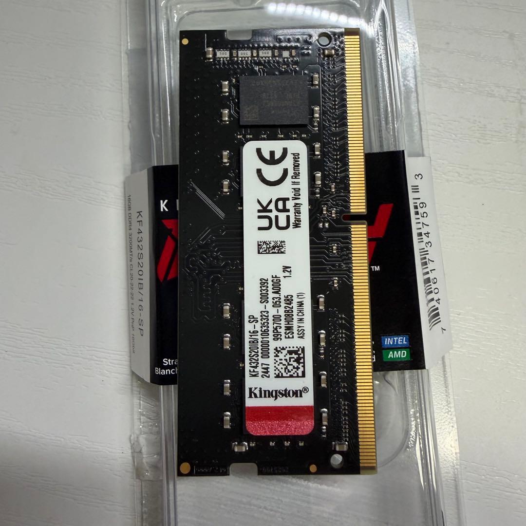 KINGSTON fury DDR4 3200MT/s 新品同様 ノート用メモリ
