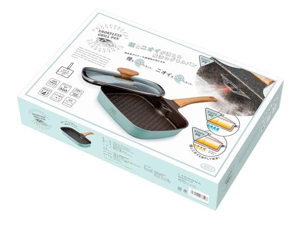 【新品】ラドンナ Toffy スモークレスグリルパン　 ペールアクア　フライパン