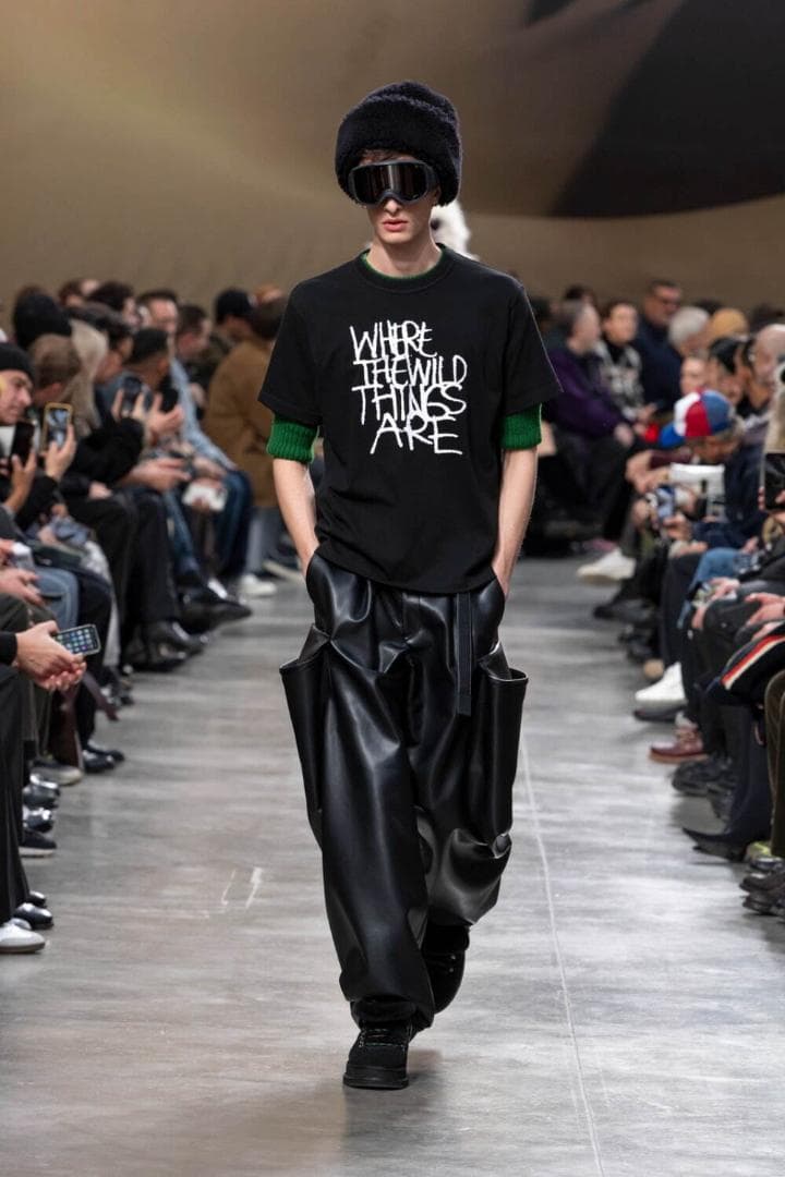 sacai サカイ 25AW フェイクレザーパンツ 黒 サイズ1
