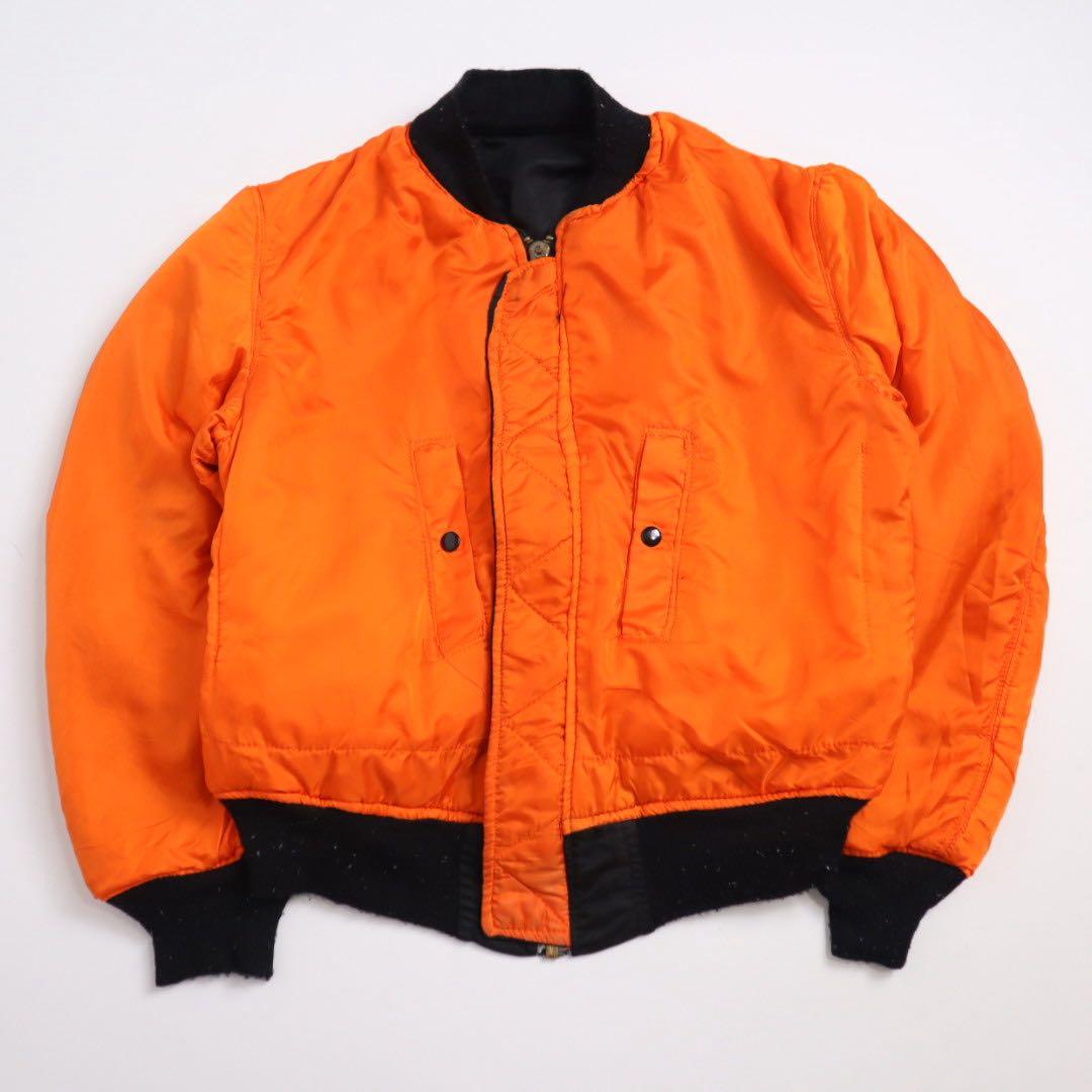 80s USA製 ALPHA MA-1 短丈 ブラック フライトジャケット